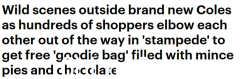 Coles墨尔本新店开张引发骚动，数百顾客争相抢礼包！有人抱怨：再也没有了（合影）