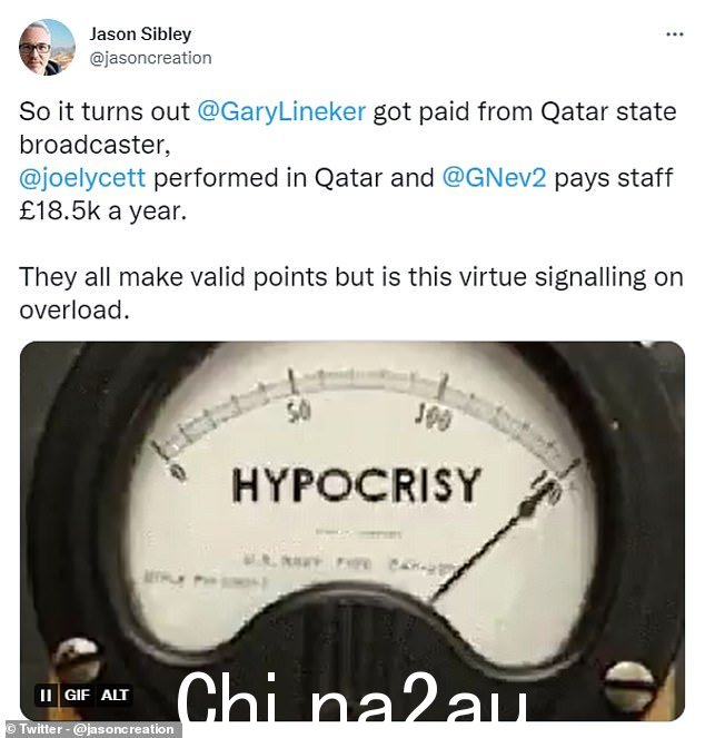 推特用户在得知 Lycett 之前的 gi 后指责他虚伪gs in Qatar