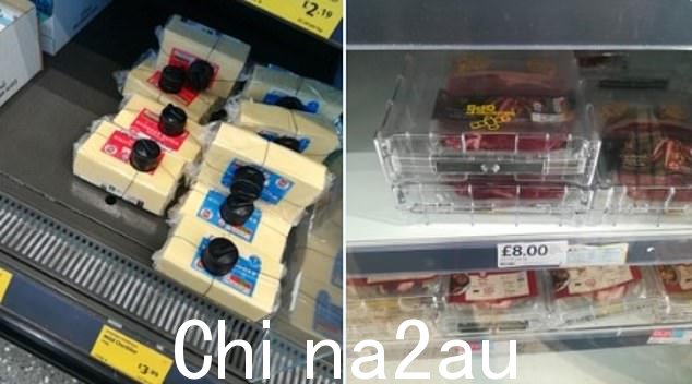 7 月,购物者在社交媒体上分享了售价 3.99 英镑的 Aldi 切达干酪(左)和伍尔弗汉普顿 8 英镑合作羊排(右)