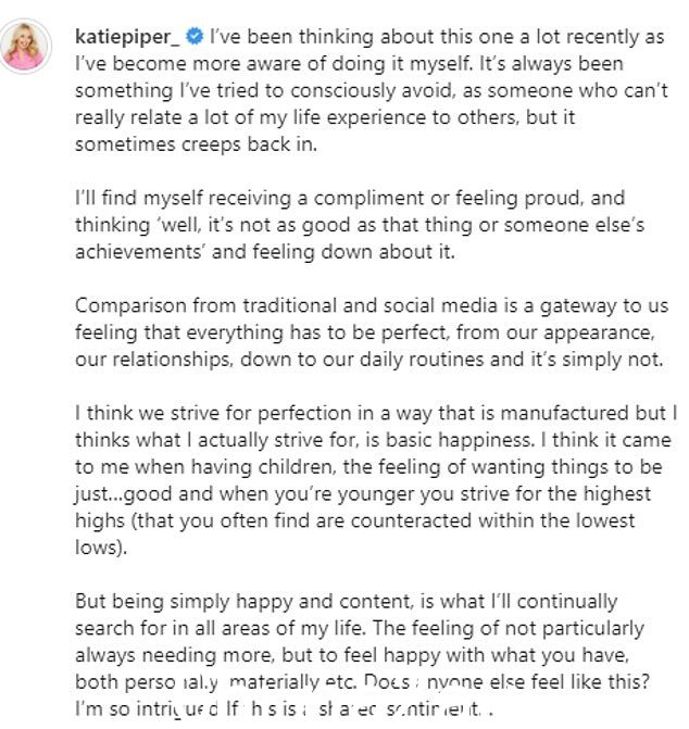 Katie Piper 在她的攻击者逃离当局时分享了关于自我价值和幸福重要性的 Instagram 帖子