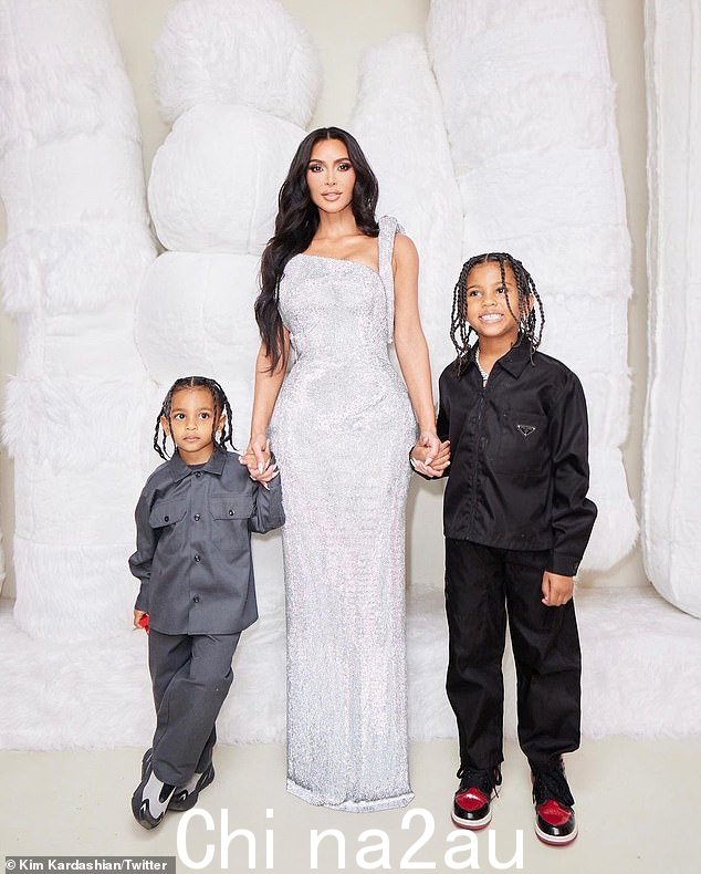 Low key: Saint (R) and Psalm (L) were dressed more casually in black and grey ensembles
