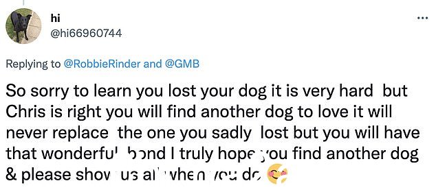 支持:GMB 观众在 Twitter 上敦促 Rob 养一只新狗e his heartbreak