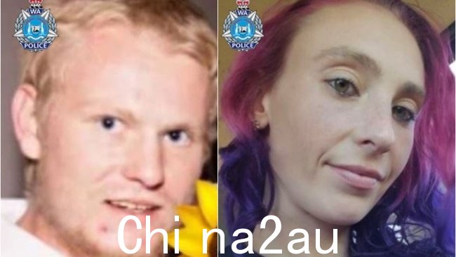 Jake Day, 28和 25 岁的辛迪·布拉多克 (Cindy Braddock) 在他们的汽车离开道路并撞车时死亡圣诞节那天在偏远的西澳大利亚小镇 Kondinin 附近。图片:WA Police