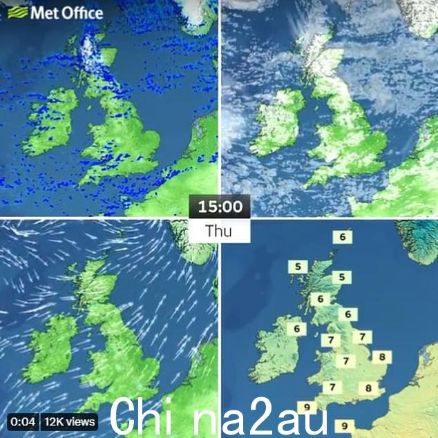 英国气象局的一份预报显示,美国飓风还将导致英国天气转暖