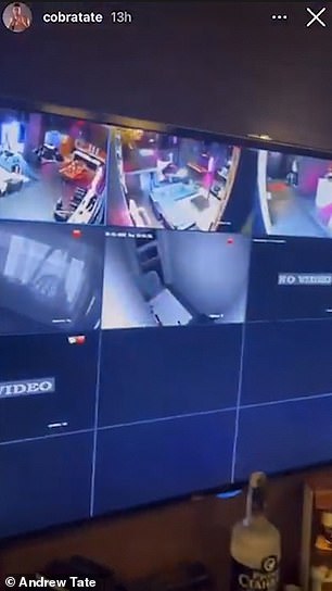 张贴在他和他兄弟的 Instagram 页面上的内部照片显示了一个高科技安全室,有多个实时闭路电视信号