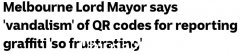 墨尔本CBD“涂鸦举报”二维码被偷换！市长：非常失望，必须抓到肇事者（图）