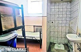  Tate 被关押在布加勒斯特拘留中心的牢房中，类似于这个破旧、狭窄的牢房