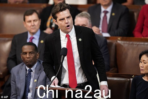 麦卡锡最大的对手之一,佛罗里达州的共和党众议员马特盖茨,然后提名俄亥俄州众议员吉姆乔丹为议长