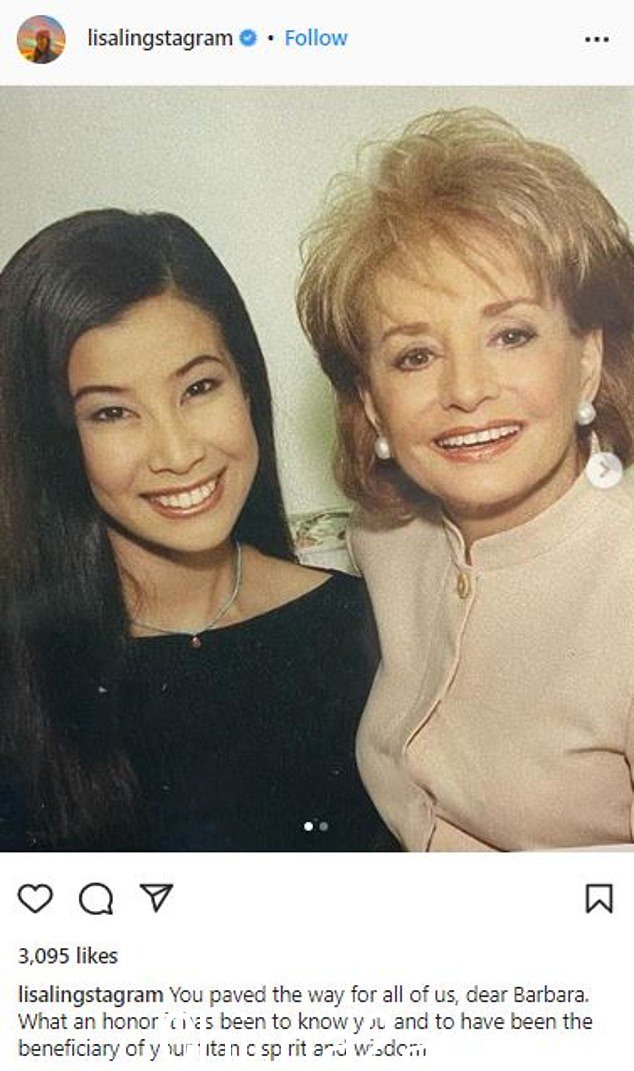 Lisa ling,1999 年至 2002 年的联合主持人,写道,'认识您并成为您巨大精神和智慧的受益者是多么荣幸'