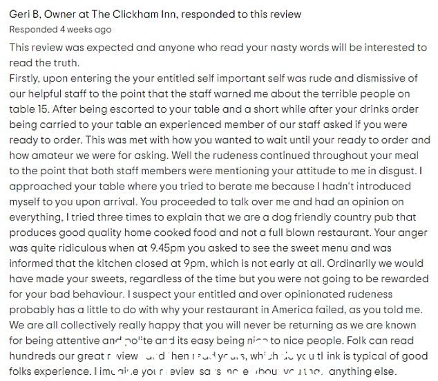 这家酒吧在 Tripadvisor 上被评为彭里斯第二佳餐厅 - 回应评论说顾客在访问期间“粗鲁和不屑一顾”