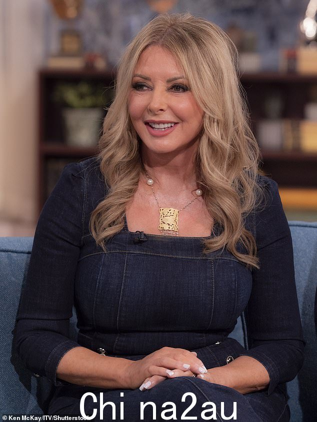 阵容:Carol Vorderman(如图)、Georgia Toffolo、Fatima Whitbread 和 Myleene Klass 都有望领衔报名参加即将推出的《我是名人全明星》系列的著名面孔