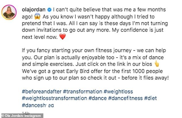 Transformed:她在标题中写道:'我不敢相信那是几个月前的我!如你所知,我并不开心,尽管我试图假装那我是'