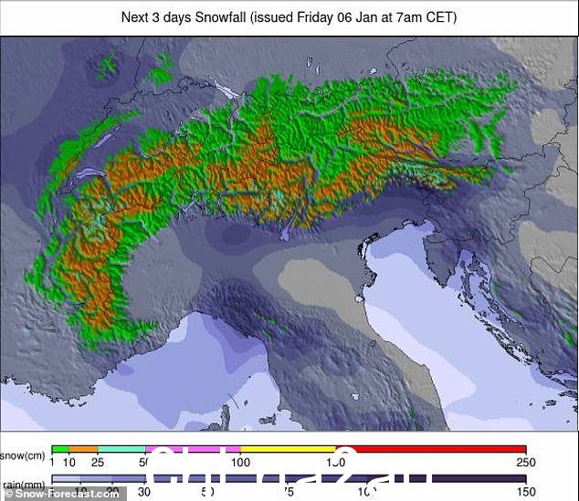 阿尔卑斯山的高海拔地区预计未来几天会有大量降雪,但人们担心降雪量不足以到达较低的斜坡