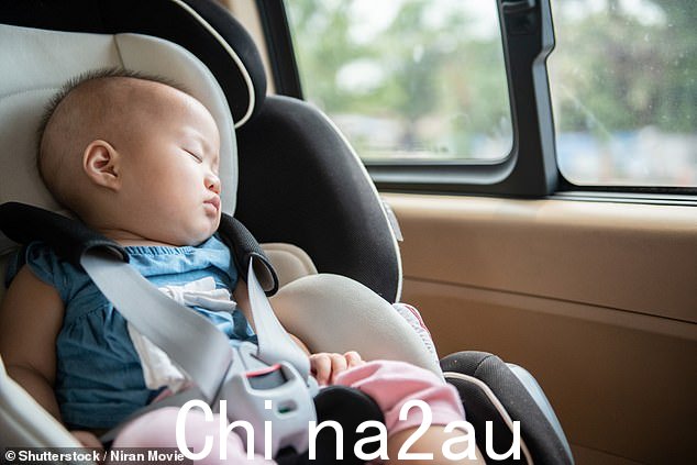 这一事件引发了对父母的紧急警告,不要将孩子独自留在车内(如图,熟睡婴儿的库存照片)