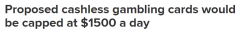 无现金赌博卡将在新南威尔士州强制执行，每日消费限额为 1500 美元（如图）