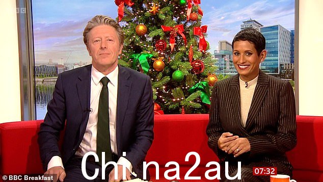 这是一场持续的辩论:在一次新的采访中,47 岁的 BBC 早餐明星 Naga Munchetty 开玩笑地声称她的搭档 60 岁的 Charlie Stayt ‘戴着假发’