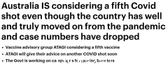 6500例确诊病例每天都在增加！澳政府欲推第五剂 ATAGI近期更新疫苗接种建议（图）