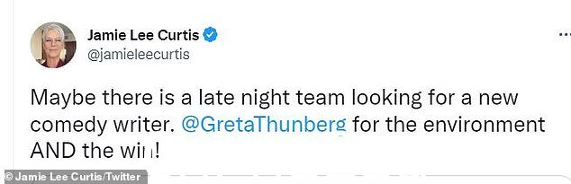 Curtis 建议 Thunberg 在病毒式单行后尝试写喜剧