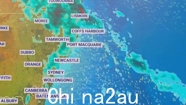 一对低压槽将袭击悉尼海岸。图片：Sky News Australia