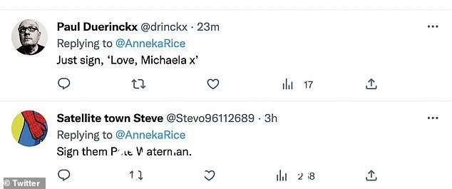 猜测:她的追随者参与其中,因为他们都在试探 Annneka 被误认为的人是谁