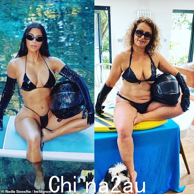 性炸弹:这位明星以她对 Kim 性感 Instagram 帖子的搞笑娱乐而闻名,上个月她穿着临时比基尼模仿了这位明星的性感照