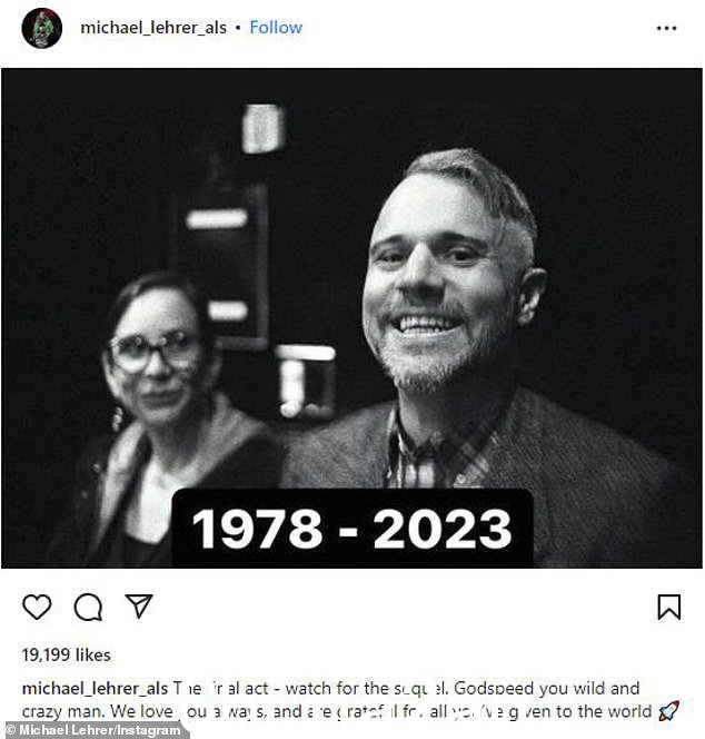 Lehrer 的 Instagram 帐户上的一篇纪念帖子写道,'Godspeed you wild and crazy man'