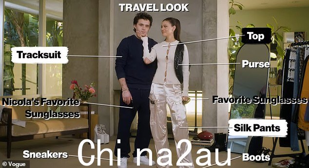 布鲁克林穿着 Fendi 运动服(2,270 美元)和 Scarosso 运动鞋(300 美元)。这对夫妇的服装总价为 9, 258