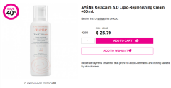 Eczema Savior Avène AD Cream 优惠 40%，仅需 25.79 美元！下单还可享双倍积分（合影）