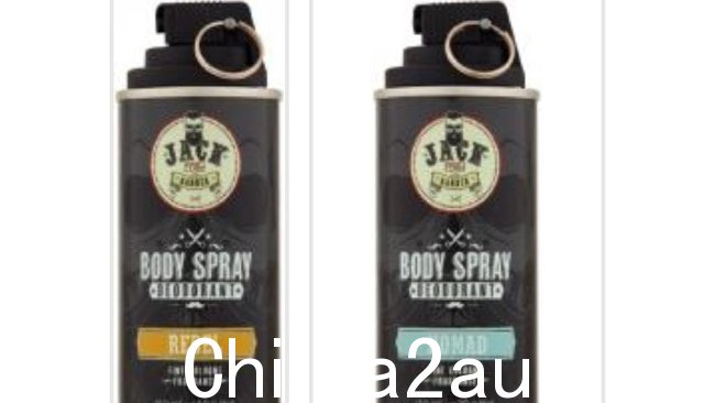 Woolworths 紧急召回 Jack The Barber Body 喷雾除臭剂,因为罐底结构不足以应对极端压力和可能会爆裂或爆炸。图片:已提供。