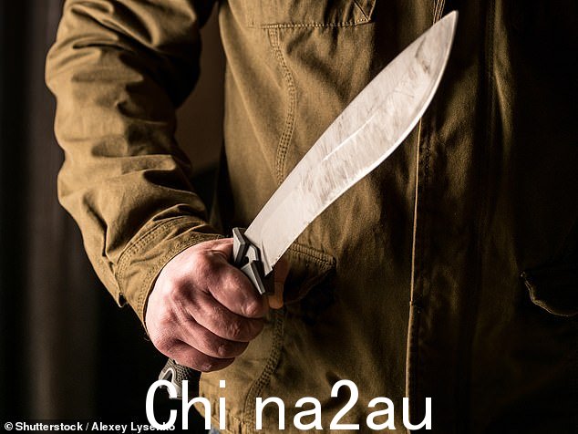 警方发现男孩携带一把45厘米长的刀,大小相当于一把‘小弯刀’。图为一把大刀的库存图片
