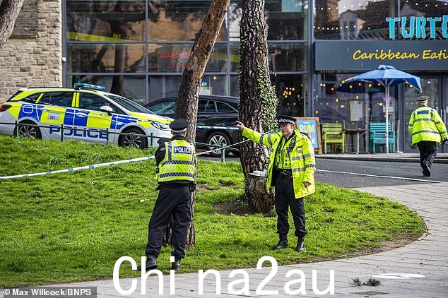 去年 3 月发生致命刺伤事件后,警方封锁了伯恩茅斯的 Horseshoe Common