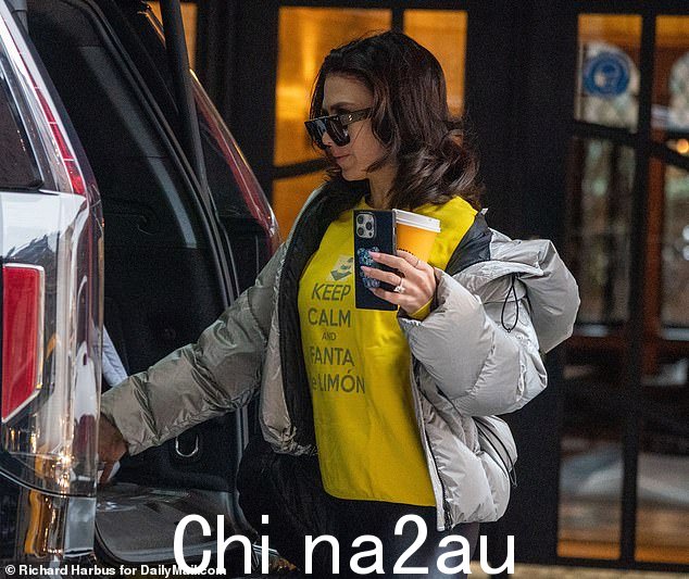Hilaria Baldwin,37 岁,似乎巧妙地回应了批评,她穿了一件标有“Keep Calm and Fanta de Limón”的衬衫,带有假的西班牙口音