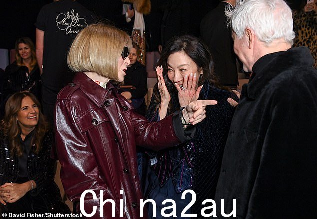 不敢相信!尽管米歇尔自己的名气在上升,但在遇到 Vogue 编辑 Anna Wintour 时,米歇尔看起来很追星