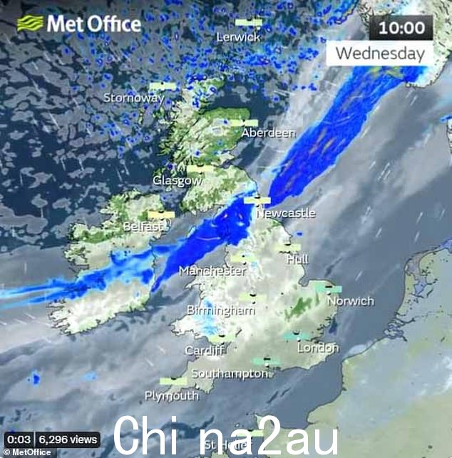 英国气象局预测周三英格兰大部分地区将开始有雾和阴天