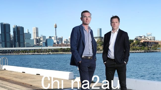 总理 Dominic Perrottet 和反对党领袖 Chris Minns 正在争夺下一届新南威尔士州政府的领导权。图片：Richard Dobson
