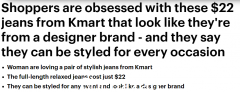 Kmart 仅售 22 美元的牛仔裤火了！澳洲美女网红推，网友：貌似$200（组图）