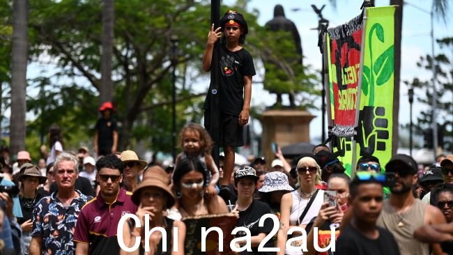 抗议者参加入侵日集会并在布里斯班游行,恰逢澳大利亚国庆日。图片:NCA Newswire / Dan Peled
