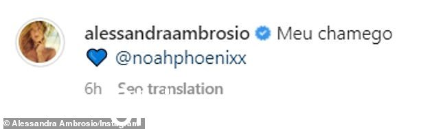 'Meu chamego':CAA 模特 - 拥有 1920 万社交媒体粉丝 - 在她的 Instagram 帖子中加上标题“我的拥抱”的葡萄牙语短语“class=