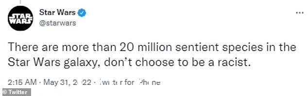 大声疾呼:5 月,官方星球大战 Twitter 帐户在摩西遭受种族主义虐待后发推文支持她