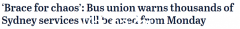 通勤者注意！悉尼公交司机周一罢工 多条公交线路受影响（图）