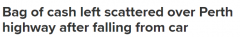 一袋现金散落在澳洲高速公路上，路过的司机停下来捡钱！有人偷了 10,000 美元（照片）