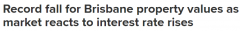 布里斯班房产价值下跌10.9%，破纪录！今年或进一步下滑(图)