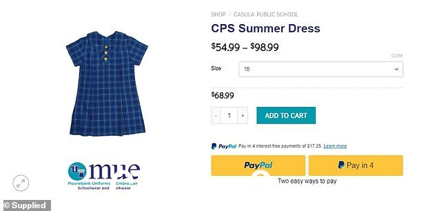 4 码夏季连衣裙售价 54.99 美元，而 24 码售价 98.99 美元