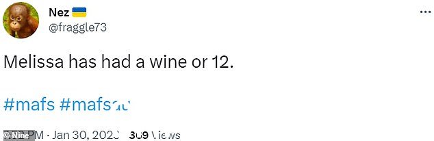 Twitter 用户对 Melissa 的坦率感到疯狂关于她性生活的讨论