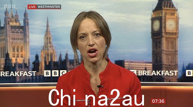 卫生部长 Helen Whately bei ng 在 BBC 早餐会上接受 Sally Nugent 采访
