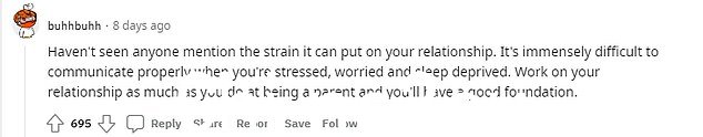 另外评论区提到的是哈的负面影响ving a child can have on a marriage