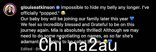 Sweet: 在标题中,Gemma 说他们三岁的女儿 Mia 对新产品感到‘兴奋’s 并开玩笑说,如果是他们的女儿,他们的儿子将被称为“芭比娃娃”