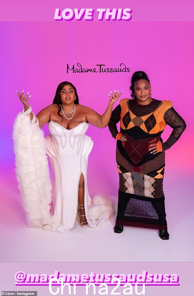 Seeing double: Lizzo 周三在社交媒体上揭幕她在拉斯维加斯杜莎夫人蜡像馆的第一座蜡像