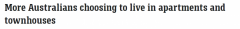 独立屋不香了吗？越来越多的澳洲人选择公寓和联排别墅！ （合影）