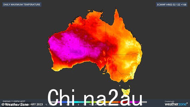 预计全国将遭遇截然不同的天气系统,西澳内陆和中东部沿海地区的最高气温预计相差 24C